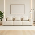 thumbnail image 2 of Demi Bonn 111" Modular Sectional Sofa Couchesk, Corduroy 3 Seat Couch Memory Foam Couches for Living Room, Cloud Couch, Beige, 2 of 15
