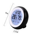 thumbnail image 2 of silvery Reloj despertador con pantalla táctil, reloj de asiento redondo, reloj higrómetro electrónico, 2 of 4