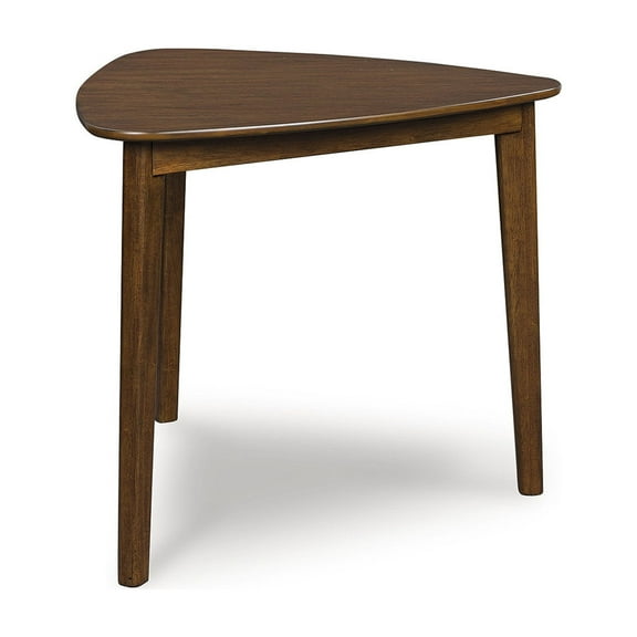 Signature Design by Ashley Allstream Triangle Dining Table, Brown, Seats 3, Mid-Century Modern Small Space Dining