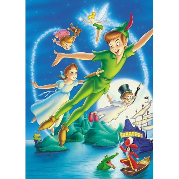 Diamond Painting Kits for Adults, Peter Pan 5D DIY Diamond Art Kits Full Drill Diamond Dots for Gift Wall Decor and Relaxation Gem Arts 12x16 inch