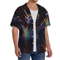 thumbnail image 2 of Honeii Rainbow Wings Majestic Dragon for Men's Short-Sleeved Button-Up Collared Shirt Featuring A Pocket, Perfect for Beach Vacations, And Travel Adventures.-X-Large, 2 of 5