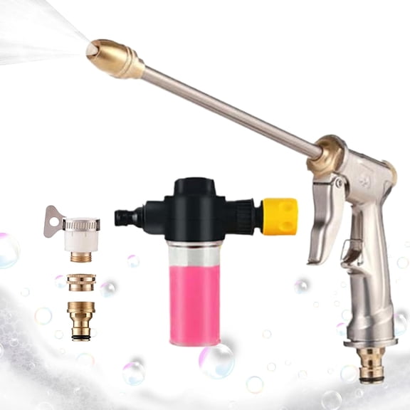 Car Wash Spray Gun, Metal Nozzle Set for Garden and Vehicle Outdoor Cleaning