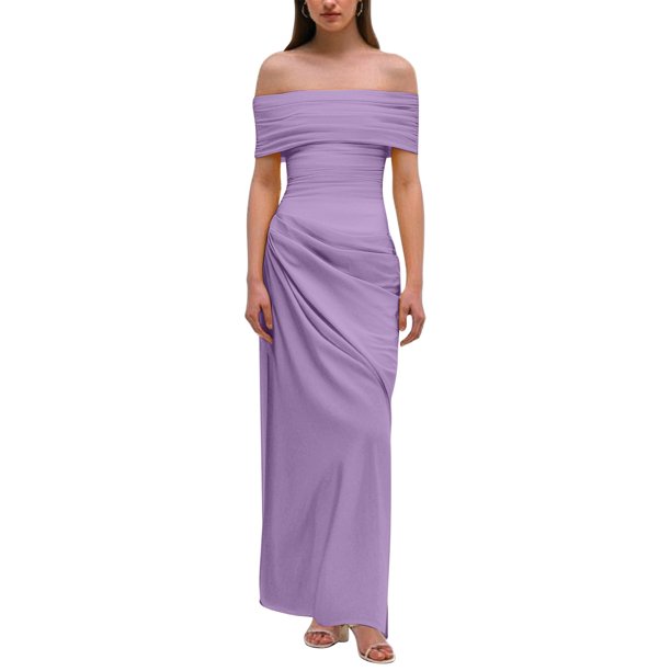 Vestido informal transparente de un solo hombro para mujer - Dos piezas, primavera/verano, S-L
