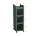 thumbnail image 6 of Modern Three-tier Glass Door Cabinet with Featuring Four-tier Storage for Entryway Living Room Bathroom Dining Room (Green), 6 of 11