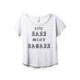 thumbnail image 1 of A Little Sass And A Lot Of Badass Women's Fashion Slouchy Dolman T-Shirt Tee Heather White 3X-Large, 1 of 3