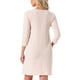thumbnail image 3 of INSPIRAR CHIC Ropa de dormir para mujeres, vestido de noche de algodón a rayas con mangas 3/4, cuello redondo, midi, color contrastante, suave, talla XL, rojo, 3 of 6