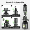 thumbnail image 6 of Syvio Cold Press Juicer, Juicer Machine with 4.3" Feed Chute, Slow Masticating Juicer for Fruits and Vegetables, Juice Maker with High Juice Yield, BPA-Free, Easy to Clean, Black, 6 of 8