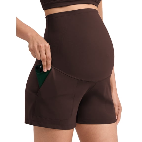 CRZ YOGA Butterlift Maternity Linerless Shorts 4" Pockets Comfy Yoga Casual Workout Womens Pregnancy