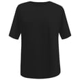 thumbnail image 3 of Kcolen Womens Blouses for Work Short Sleeve Solid Color Crewneck Oversized Tee Shirts Summer Women Dressy Casual Work Blouses Fashion Clothes,Black, 3 of 5