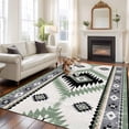 thumbnail image 3 of Area Rug 60×96in, Vintage Aztec Sage Green Geometric Floor Carpet Living Room Rug, Boho Tribal Southwest Non-Slip Welcome Mat Indoor Rugs for Bedroom Dining Room, 3 of 9