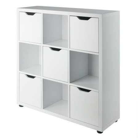Winsome Julian 3x3 Storage Cabinet, White Finish