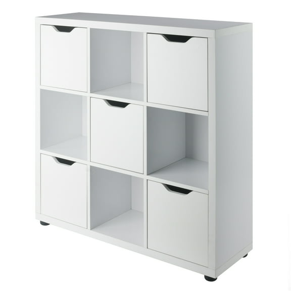 Contemporary Home Living 3-Tier Wooden Storage Cabinet - 37.5" - White