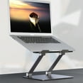 thumbnail image 3 of Support pour Ordinateur Portable Support de Bureau en Alliage Antidérapant Base Universelle Réglable Support de Tablette Base à Double Couches Support de Refroidissement Stable Maison Dortoir Gris, 3 of 9