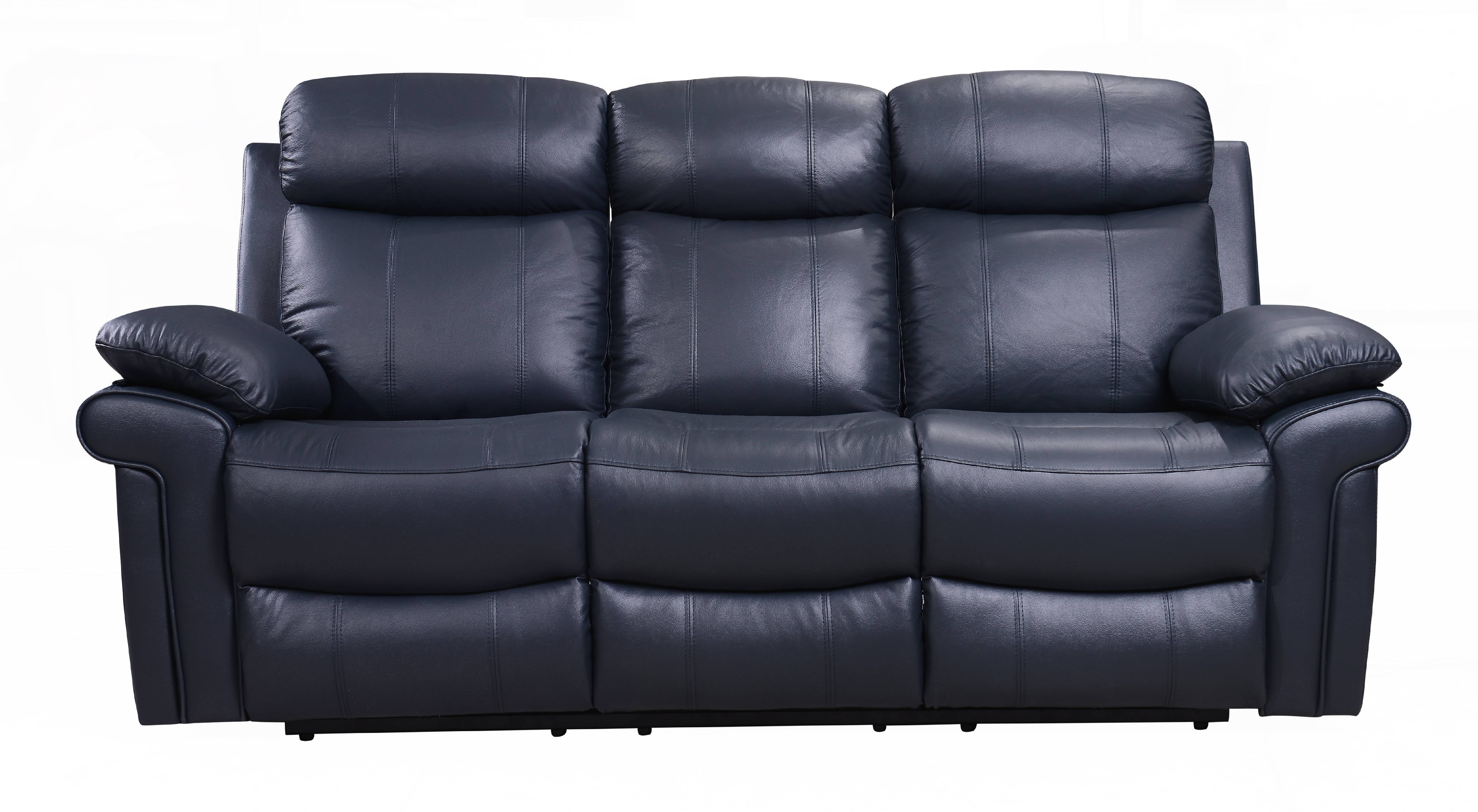 Hudson Power Reclining Top Grain Leather Sofa Com