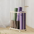 thumbnail image 5 of RKSTN Plastic Sports Equipment Storage Basket Sports Fitness Equipment Storage Rack Yoga Mat Storage Basket Home Basketball Storage Rack Badminton Racket Storage Cart, 5 of 5
