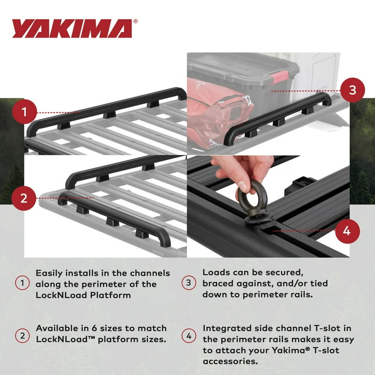 YAKIMA 60 by 54 Inch LockNLoad Perimeter Raised Rail Kit for Roof