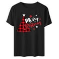thumbnail image 3 of Uootdi Christmas T shirts for Women Gift Merry Christmas Shirt Xmas Holiday T shirt Christmas Lights Casual Tee Tops, 3 of 4