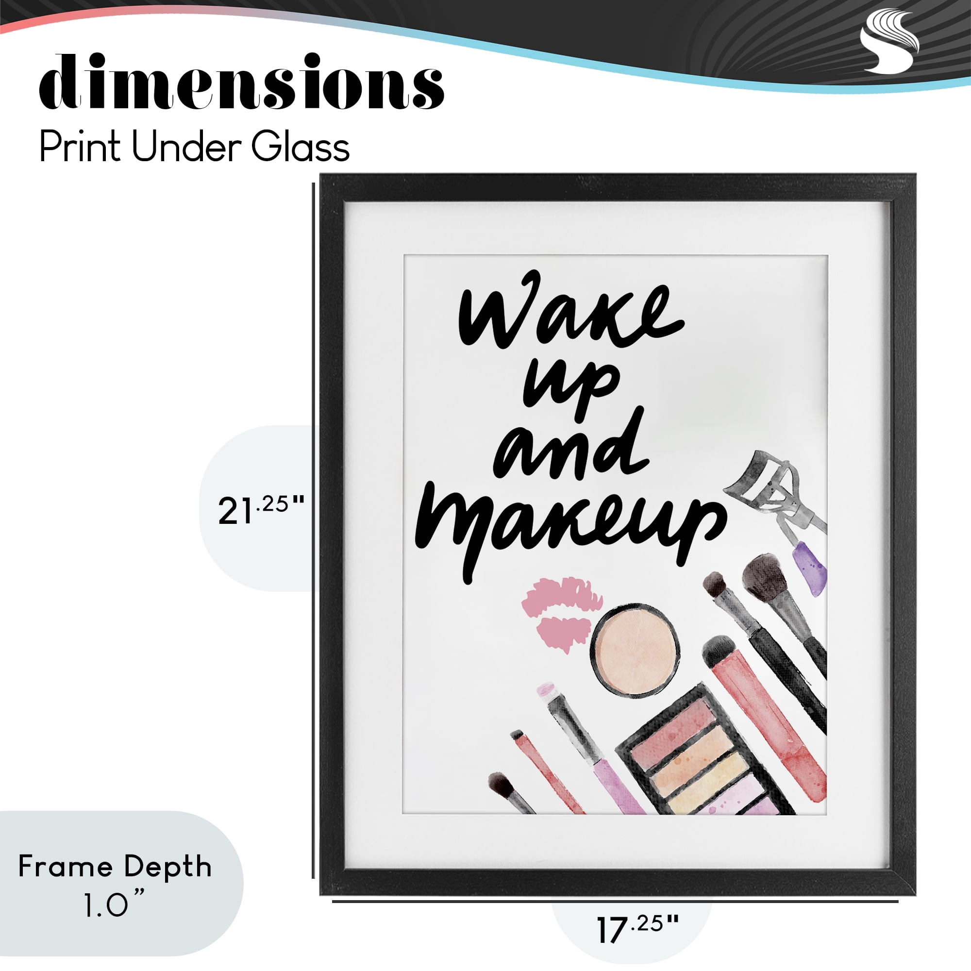Stupell Industries Wake Up & Makeup Black Framed Print Under Glass, design by Jesse Keith