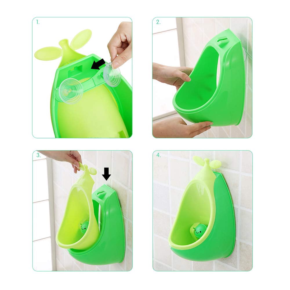 Cute Potty Training Urinal for Boys with Funny Aiming Target Game (Green)