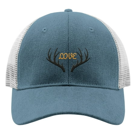 Baseball Hats love antlers Embroidery Dad Caps for Men Trendy Adjustable for Fishing Snapbacks Skyblue One Size