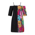 thumbnail image 5 of CEHVOM Robe Décontractée de Mode pour Femmes à Manches Courtes, à Imprimé Ajouré, Robe Ample, 5 of 5