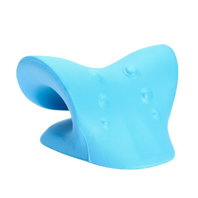 Relajante de cuello y hombros para reducir el dolor, camilla cervical, dispositivo de tracción cervical para la alineación de la columna cervical, color azul