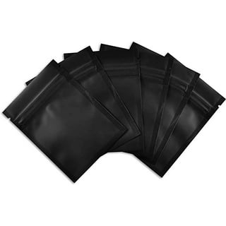 4.7 Mil Thick 50 Mylar Zip Bags Black - 6x8.6 Inch Airtight Odor Proof  Stand Up Baggies Aluminum Foil Zip Pouch Bag (Double-Sided Matte Black Bag)