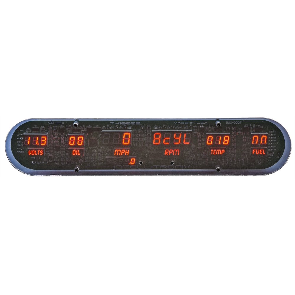JEGS 41584 LED Digital Gauge Panel 6Gauge 3 3/8 in. Speedometer 2 1/16