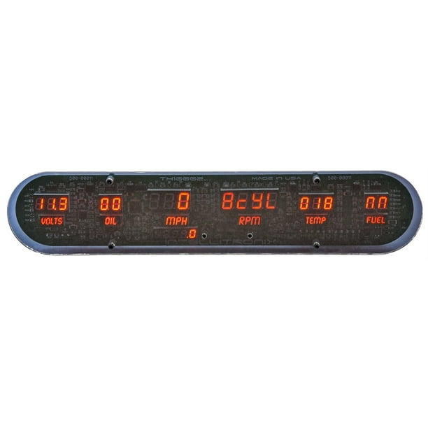 JEGS 41584 LED Digital Gauge Panel 6Gauge 3 3/8 in. Speedometer 2 1/16