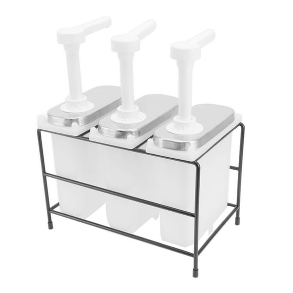 Condiment Pump Dispenser Syrup Pump Press Milk Tea Sauce with Iron Frame