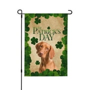 St. Patrick's Day Clover Labrador Day Garden Decor Flags, Double-Sided Garden Flags for Patio Terrace, 28"x40"