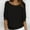 Black, variant on Women's Solid Crewneck Knit Top Elegant 3/4 Sleeve Blouse For & AC Rooms Womens plus Short Sleeve Blouse Womens Rayon Tops Polyester Tops for Women Women Tee Shirts plus Size plus Size Tunic Blouse
