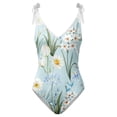 thumbnail image 2 of Aayomet Womens Swimsuits Halter Bathing Suit Ruffle Plunging Neck Tummy Control Back Tie,Blue L, 2 of 4