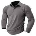thumbnail image 1 of Man Solid Color Lapel Button Blouse RXIRUCGD Gris Foncé, Taille: m, 1 of 6