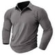 thumbnail image 1 of pstuiky camisa de manga larga para hombre, Blusa con botones y solapa de color liso para hombre Tops de hombre xl, 1 of 6