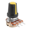thumbnail image 6 of 15 Piece 100K Ohm 3 Terminals Linear Taper Rotary Audio B Type Potentiometer Pot,15 x potentiometer,yellow&black, 6 of 8