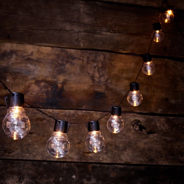 Guirnalda de luces LED Solar retro transparente con gancho de bola, bombilla Edison, decoración para patio y jardín, guirnalda de luces para exterior G50