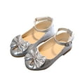 thumbnail image 4 of Girl Shoes Kids Baby Girls Bowknot Dance Shallow Single Shoes Princess Shoes Kids Sneakers Silver 3 Years-3.5 Years, 4 of 5