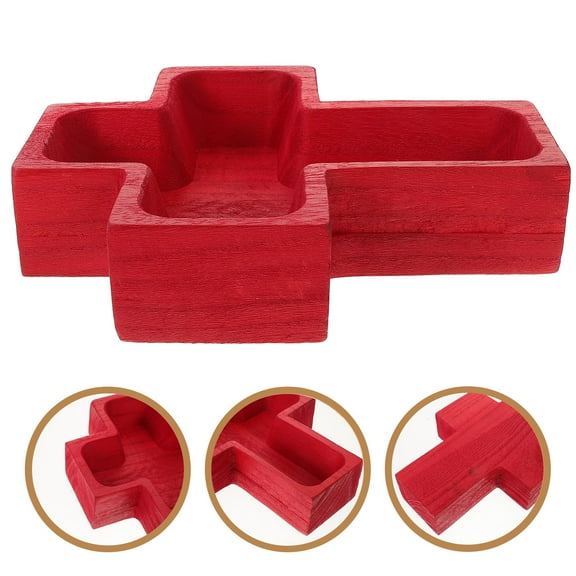 WASHWEPE Snack Fruit Tray Fruit Serving Tray Red Wood 1Set For Entertaining Guests