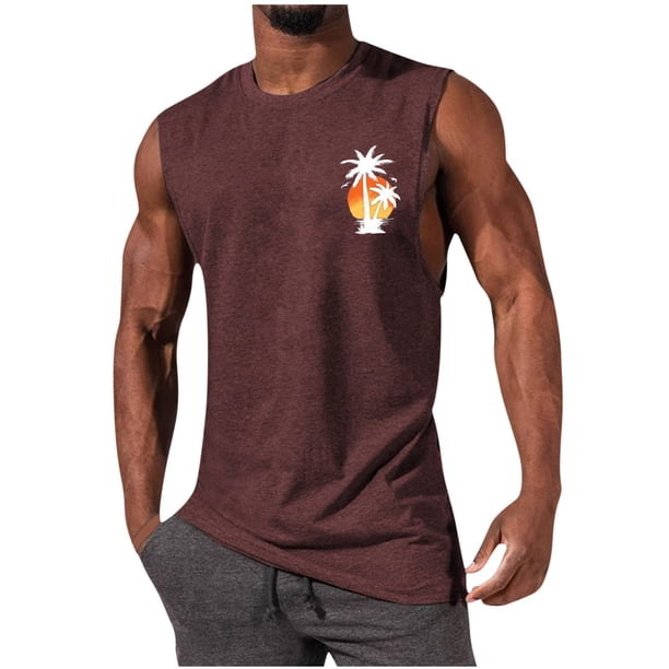 Hombres Sudadera Casual Cuello Redondo Tanque Deportivo sin Mangas