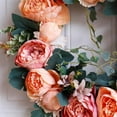 thumbnail image 4 of Natural Garland Front Door Wreaths, Artificial Flower Greenery Hanging Wreath for Home Party indoor and outdoor window and wall Wedding Decoration Champagne Orange, 4 of 4