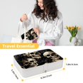 thumbnail image 5 of Skull Head Portable PU Leather Jewelry Stand with Removable Compartment, Display Case, Earring Holder, and Organizer Box, 5 of 6