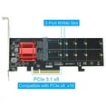thumbnail image 3 of Dual NVMe PCIe Adapter,M.2 NVMe SSD to PCI-E 3.1 X8/X16 Card Support M.2 (M Key) NVMe SSD 22110/2280/2260/2242, 3 of 6