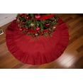 thumbnail image 3 of 60" Red Christmas Tree Skirt with Ruffled Edge by Primitive Home Decors, 3 of 5