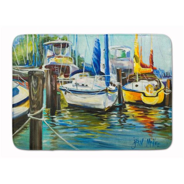 Carolines Treasures JMK1085RUG Yellow boat II Sailboat Machine Washable Memory Foam Mat