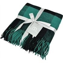 Blankets - Buffalo Plaid Throw Blanket - Decorative Classic Blanket - Comfortable and Ultra-Soft - Lightweight & Indoor Outdoor Blanket - (green/black)