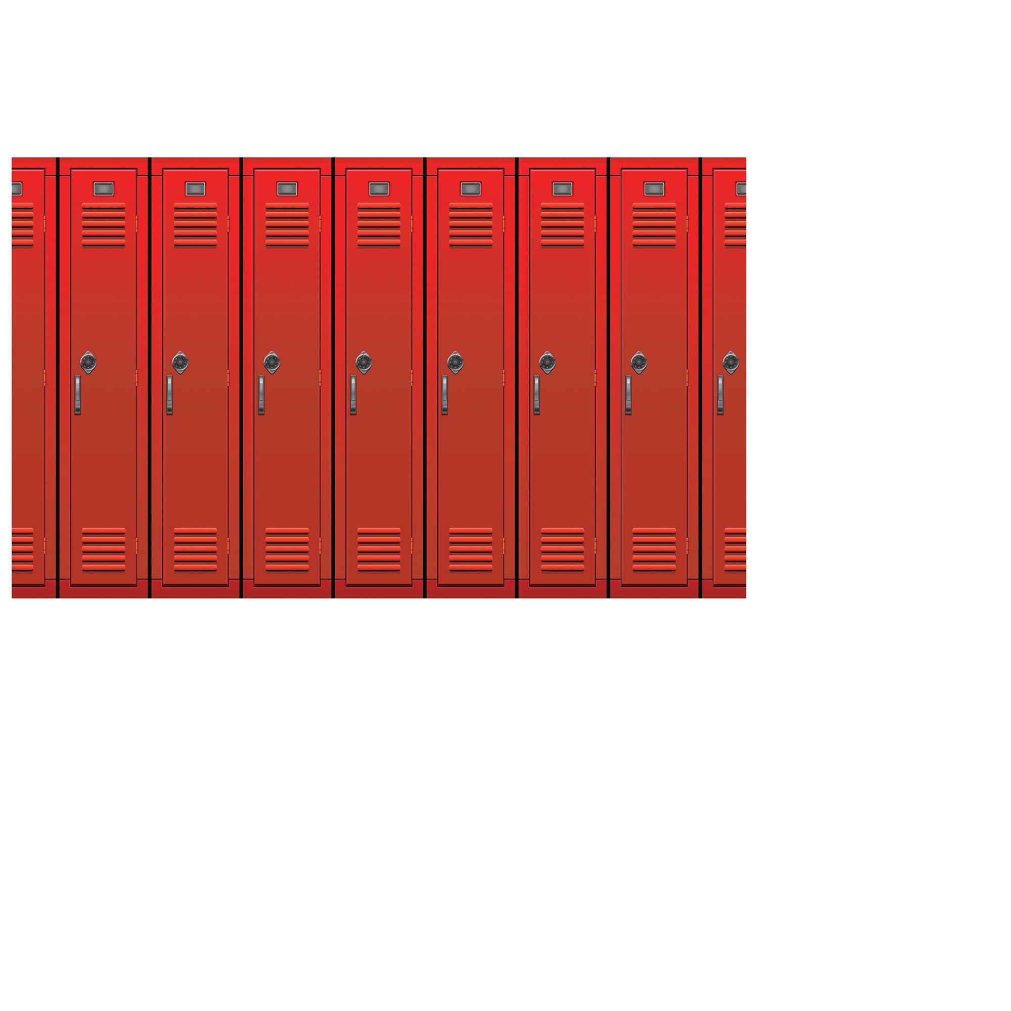 Red School Lockers Photo Backdrop 4 x 30-1 Pc.