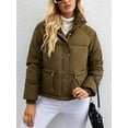 thumbnail image 4 of Liacowi Women Juniors Winter Warm Quilted Puffer Coat Lightweight Solid Color Zip Outerwear Stand Collar Padded Jacket with Pockets, 4 of 9