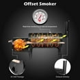 thumbnail image 5 of Gundir 44 Inch Charcoal Grill with Offset Smoker, Outdoor BBQ Grill with Thermometer, Adjustable Damper for Backyard, Camping, Patio Parties, Black, 5 of 15