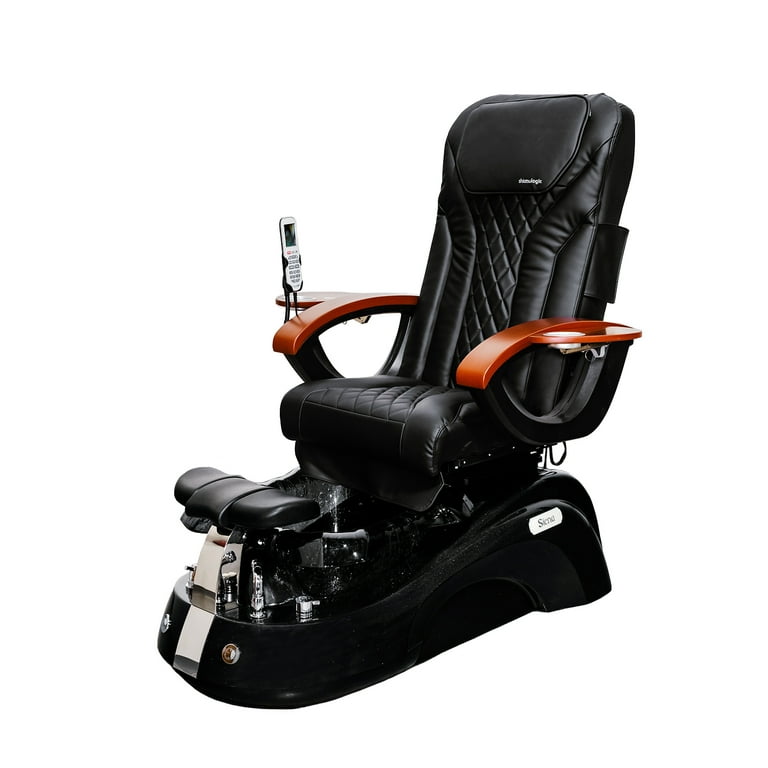 SIENA Shiatsulogic Pedicure Chair Black w Discharge Pump Stylish Pedicure Tub with Pipe less Whirlpool System Pedicure Spa EXR Chair Black